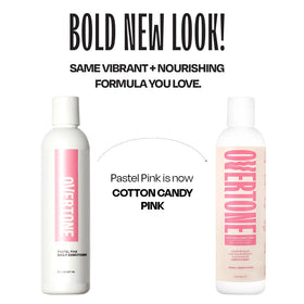 Overtone conditioner being applied after washing for color refresh and shine.