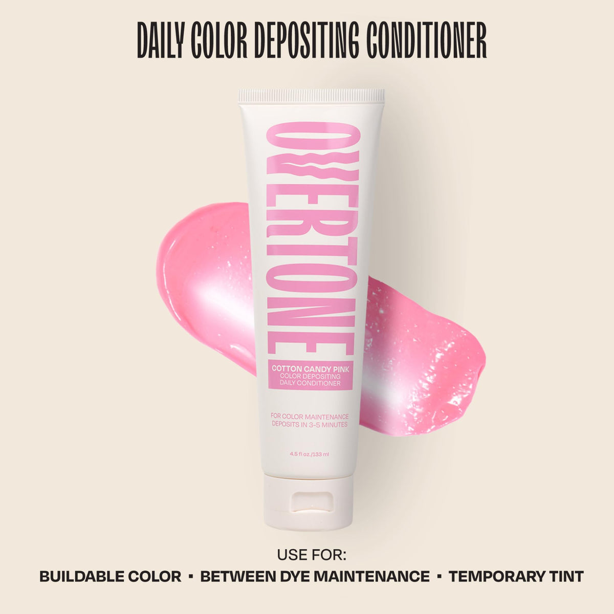 Overtone daily color-depositing conditioner application demonstrates easy in-shower use.