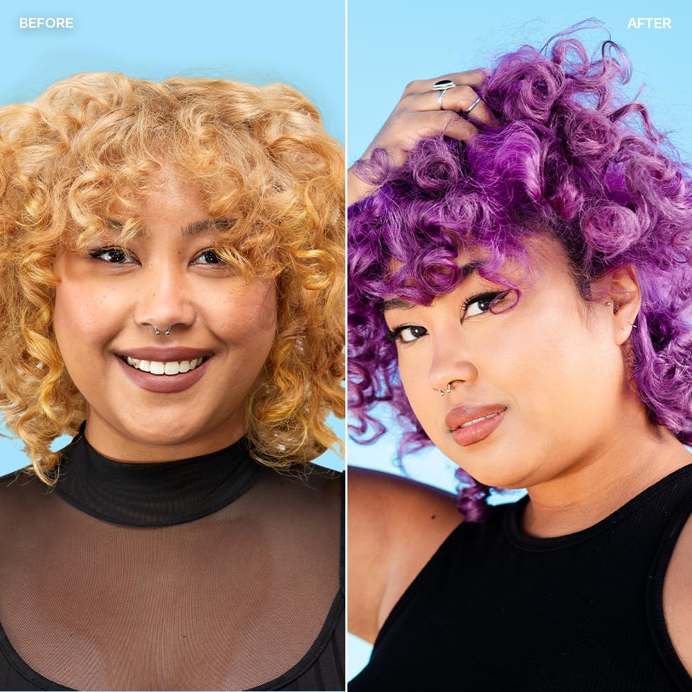 Overtone conditioner being applied to hair for color refresh between washes