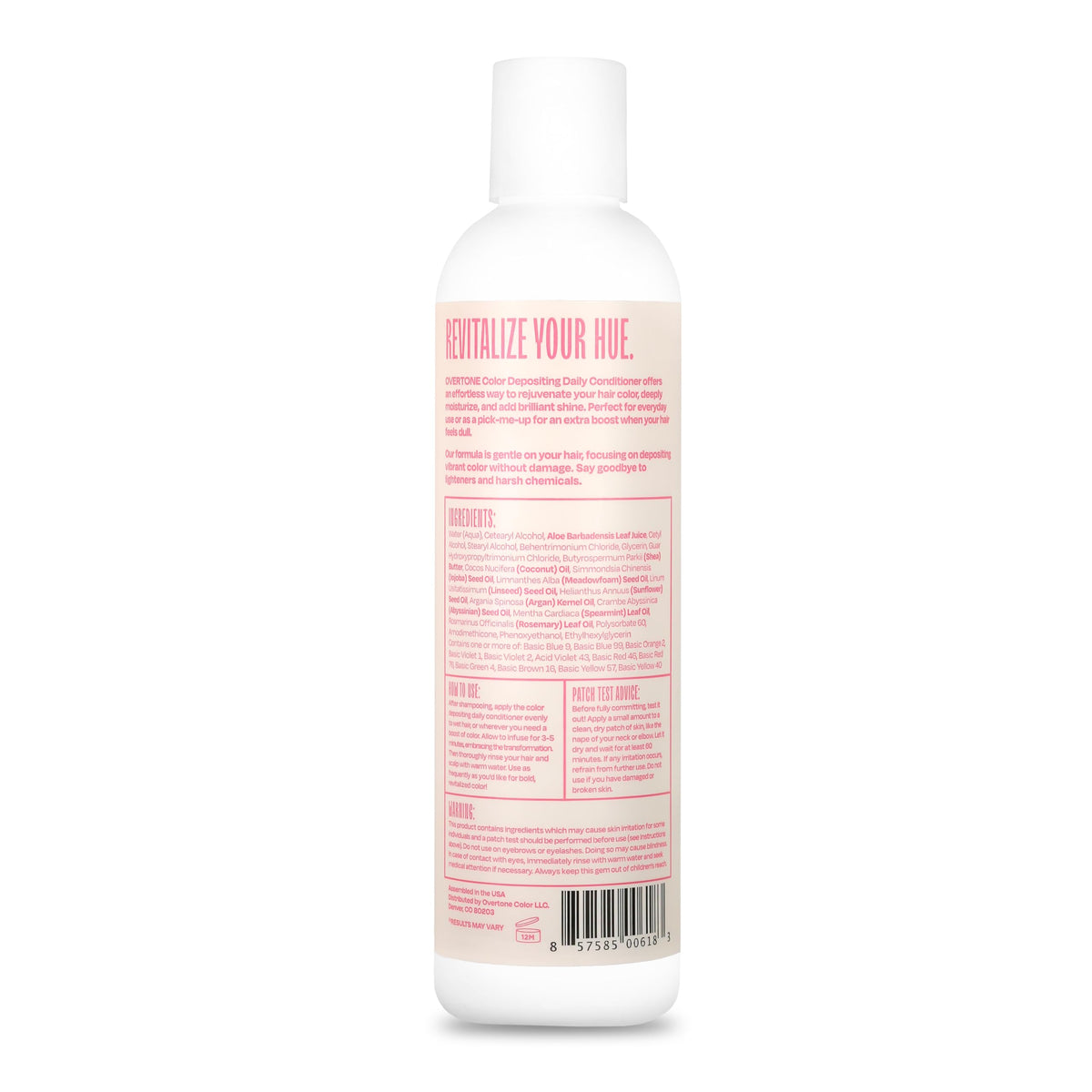 Overtone pastel pink shade close-up highlighting vibrant color revival.
