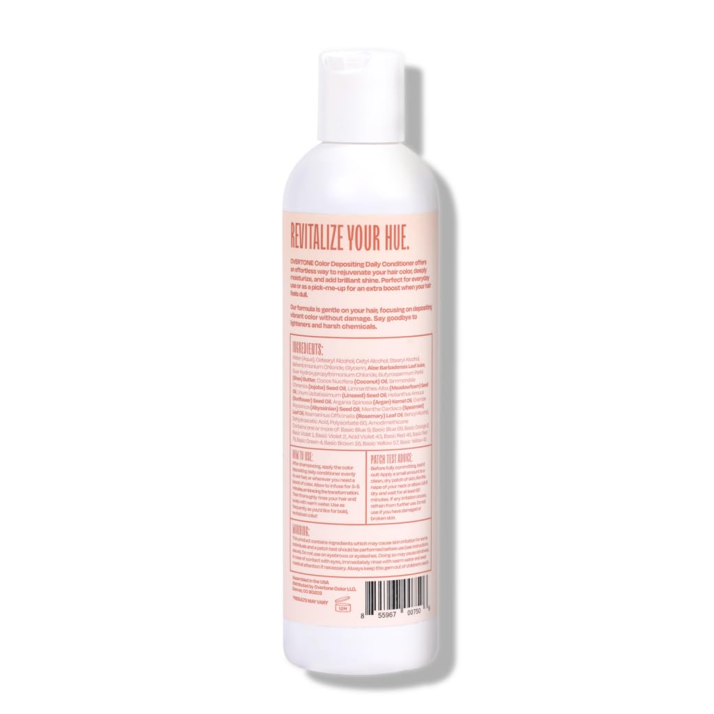 Applying oVertone Desert Rose after shampoo to refresh tone and shine