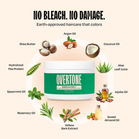 oVertone Emerald Envy shea butter formula nourishes dry strands and improves softness.