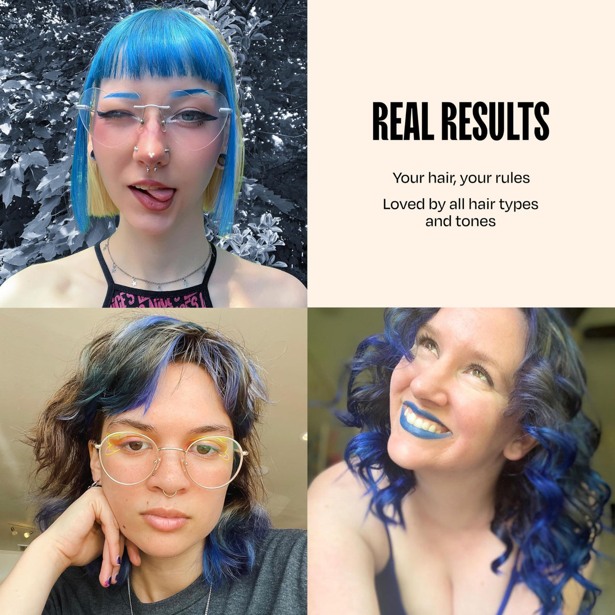 Overtone Indigo Iris suited for all hair types and textures