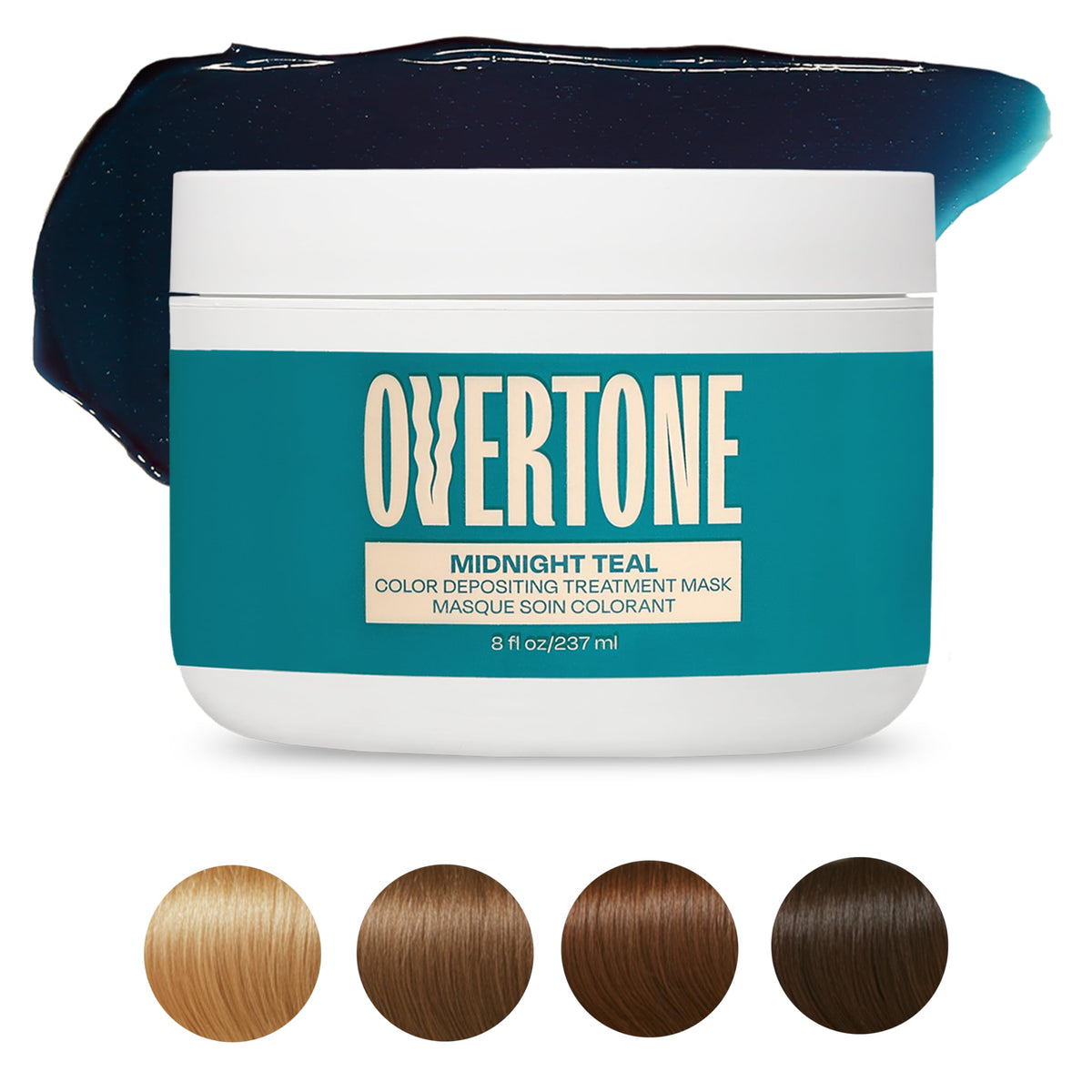 oVertone Midnight Teal apply mask demonstrates quick 10-15 minute color deposit.