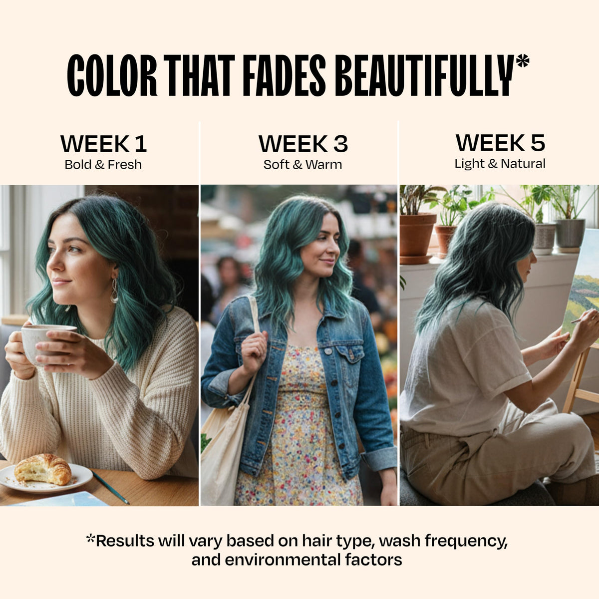 oVertone Midnight Teal rinse reveals sealed color without damage.