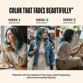 oVertone Midnight Teal rinse reveals sealed color without damage.
