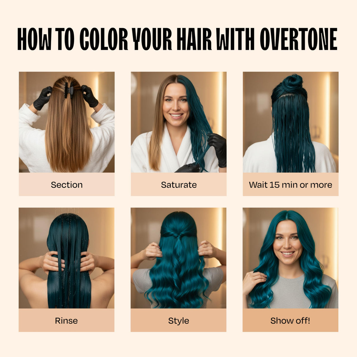 oVertone Midnight Teal vegan cruelty-free label communicates ethical beauty choice.