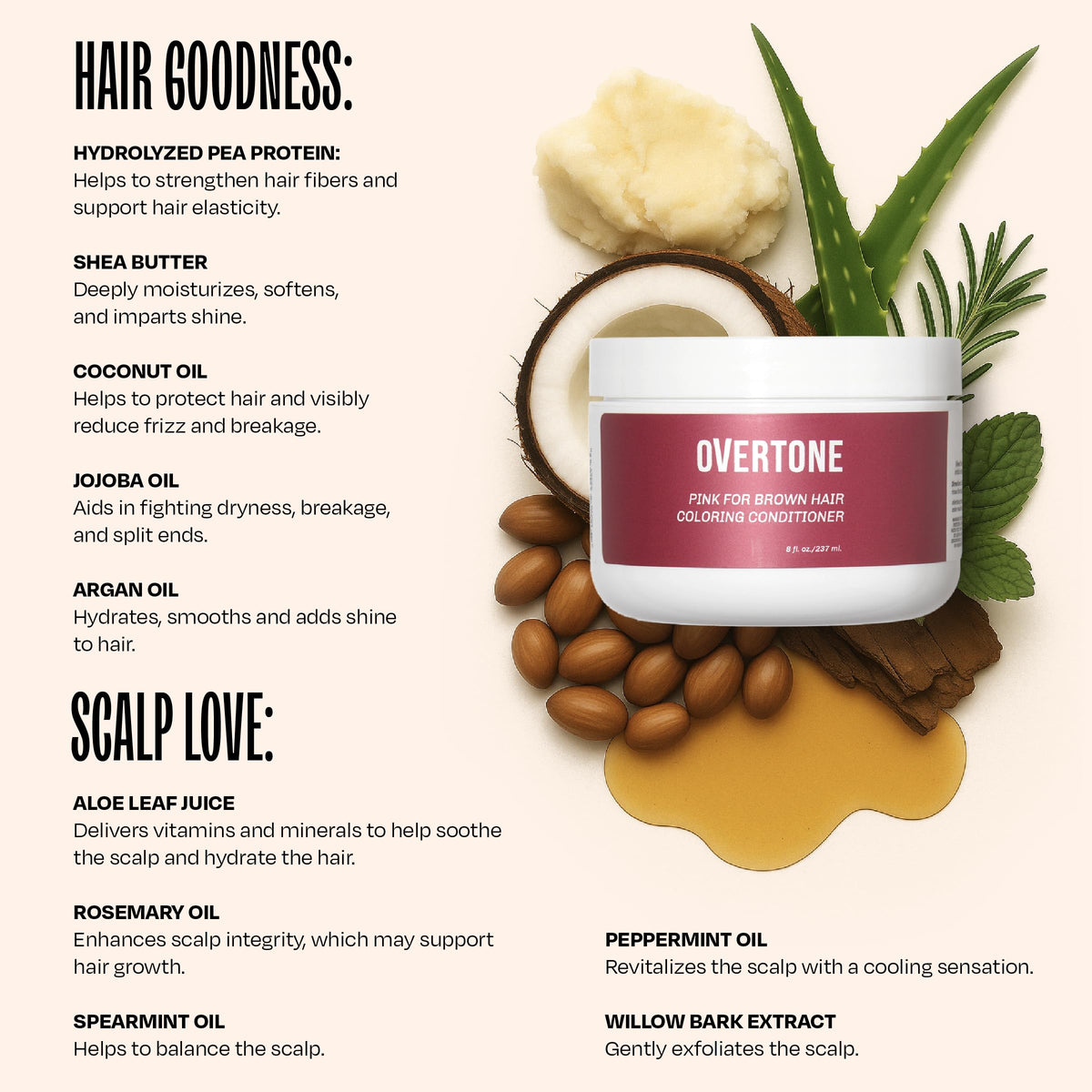 Overtone Raspberry Pink being applied to dry hair for 10–15 minutes.