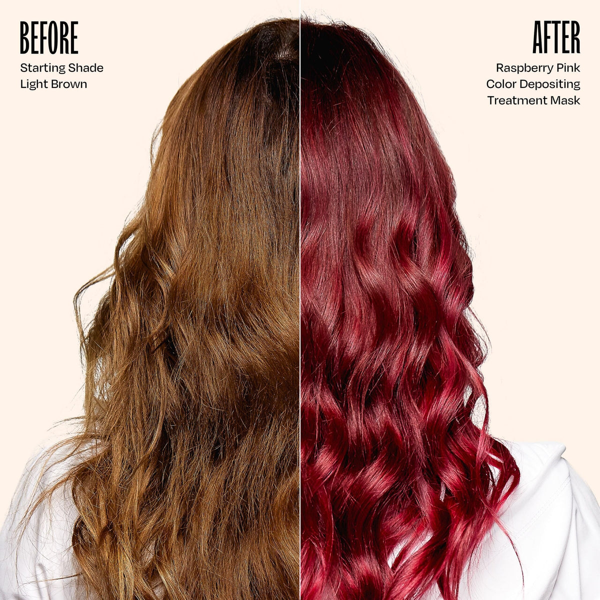 Overtone Raspberry Pink hair mask ingredients with shea, coconut and avocado oils.