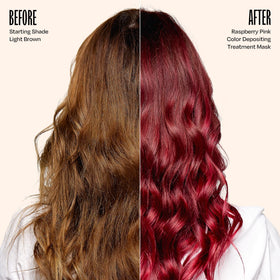 Overtone Raspberry Pink hair mask ingredients with shea, coconut and avocado oils.