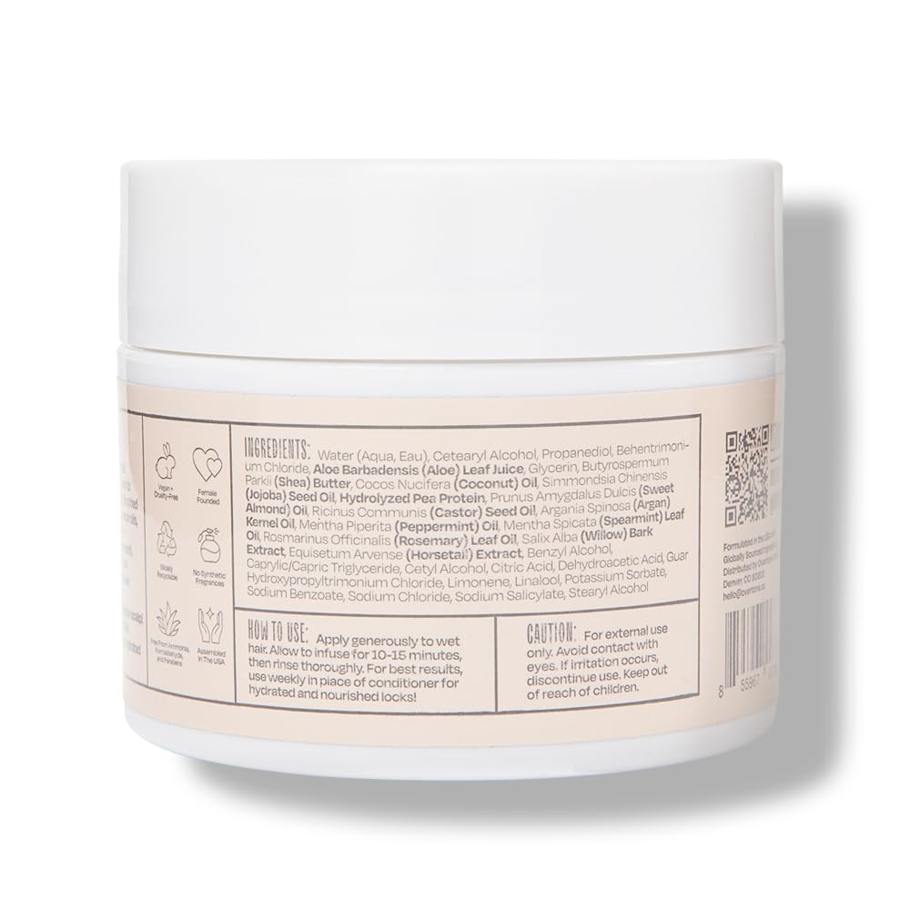 oVertone Remedy mask cream texture delivers rich hydration without weighing hair down