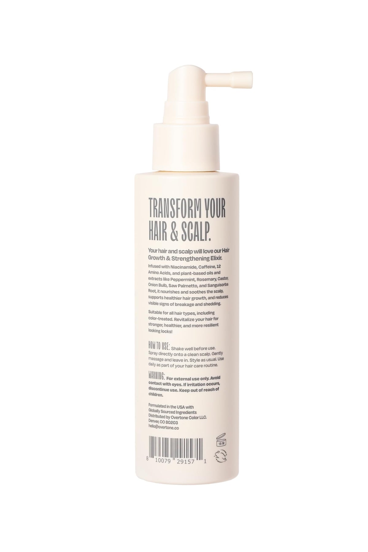 Overtone Revitalizer ingredients niacinamide and amino acids support scalp health