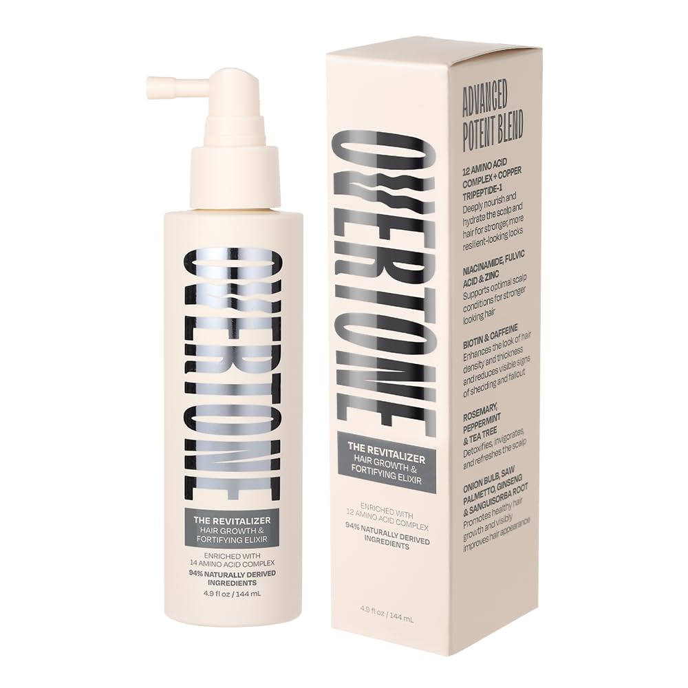 Overtone Revitalizer packaging on-shelf signals naturally derived care
