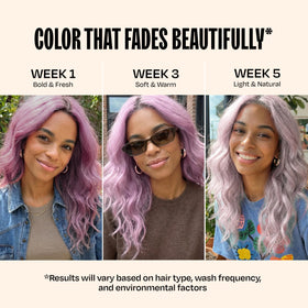 Applying Overtone Smoky Magenta on dry hair before processing