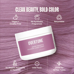 Overtone Smoky Magenta color swatch demonstrates vibrant tint