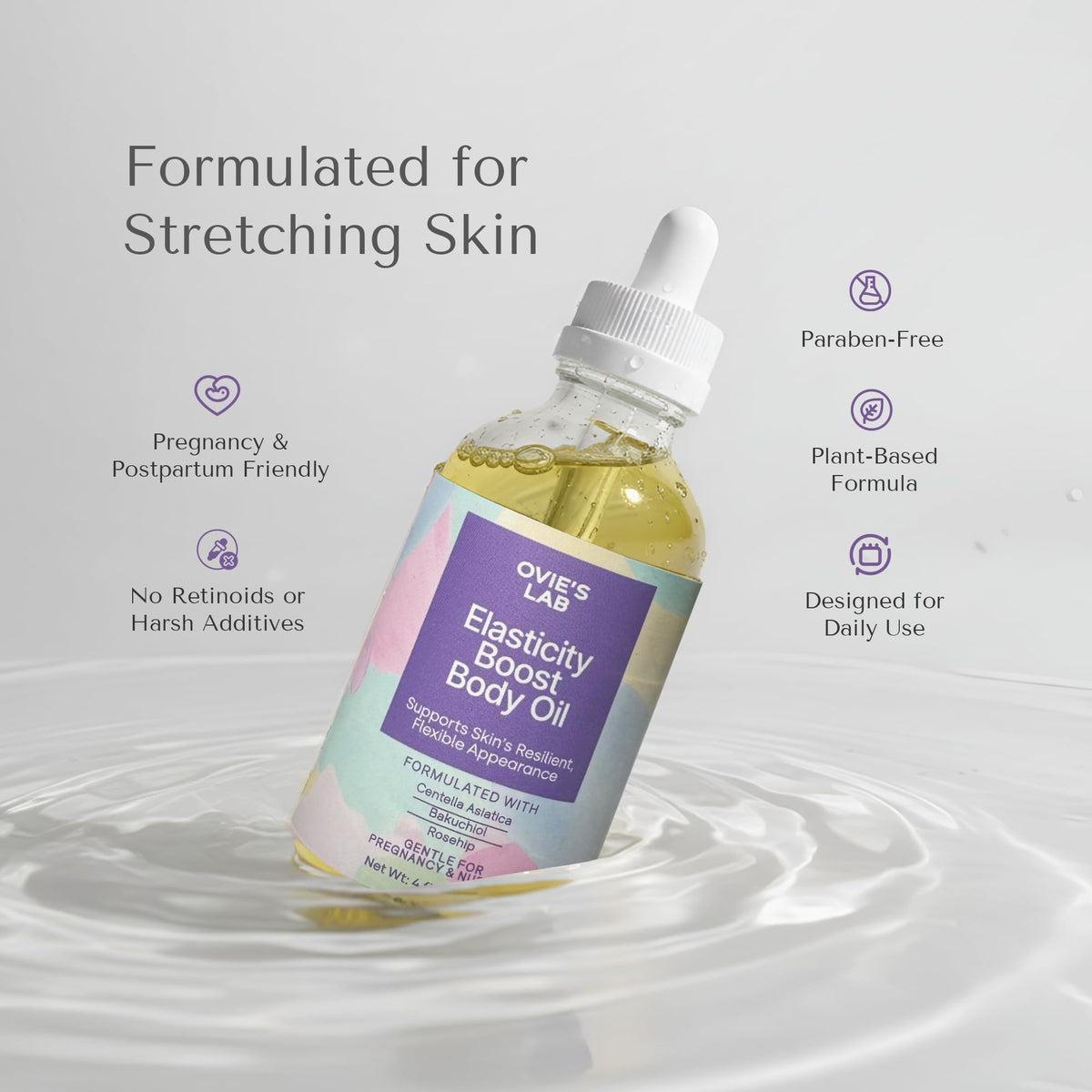 Ovie's Lab lightweight, fast-absorbing texture shown on skin.