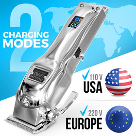 OVLUX clippers including 10 comb attachments for versatile cutting lengths