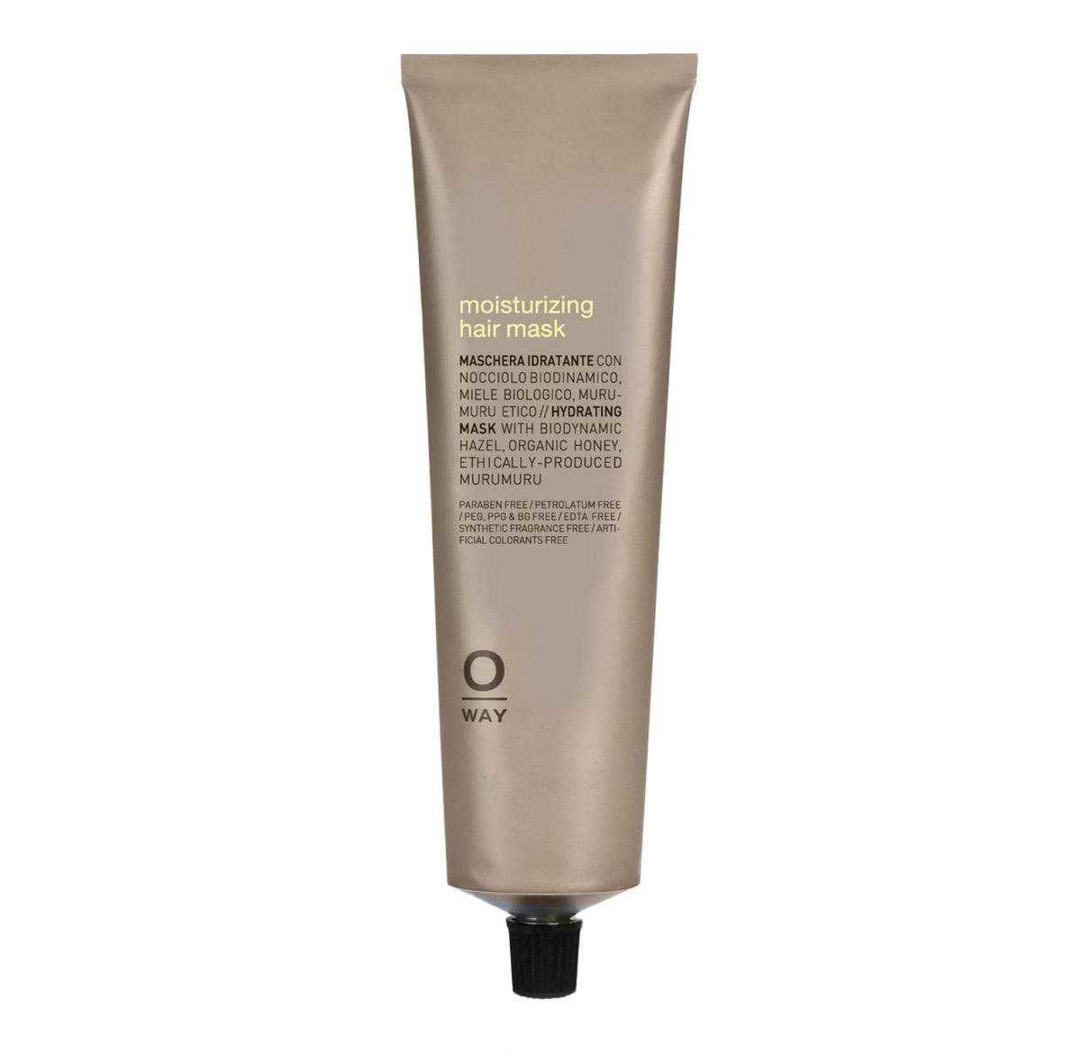 OWAY Moisturizing Hair Mask jar front shows vibrant packaging for daily hydration