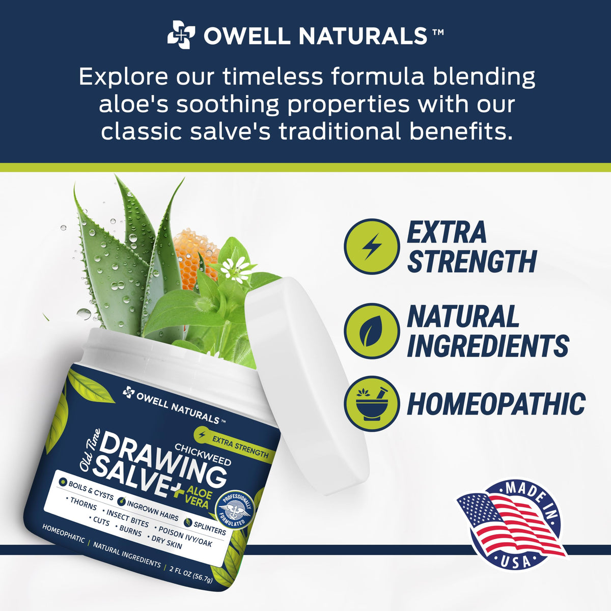 Hands applying OWELL Naturals Drawing Salve to a small irritated skin area