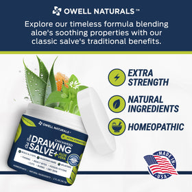 Hands applying OWELL Naturals Drawing Salve to a small irritated skin area