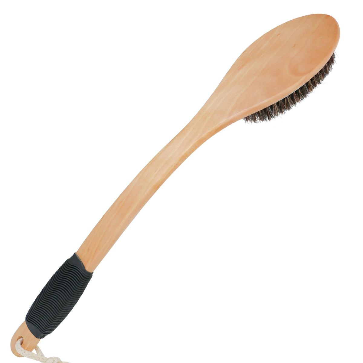 OWIIZI horsehair bath brush back scrub with curved long handle for deep cleansing