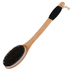 OWIIZI wooden curved long-handle brush offers easy back reach