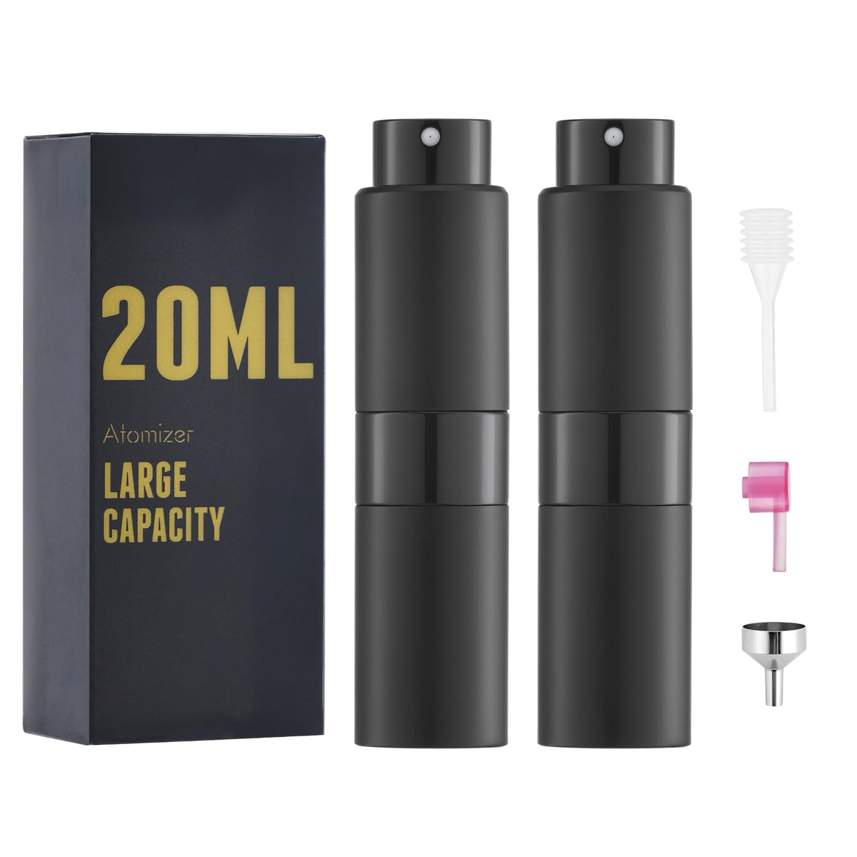 Owlyee 20ml travel bottle with black cap for leak-free portability.