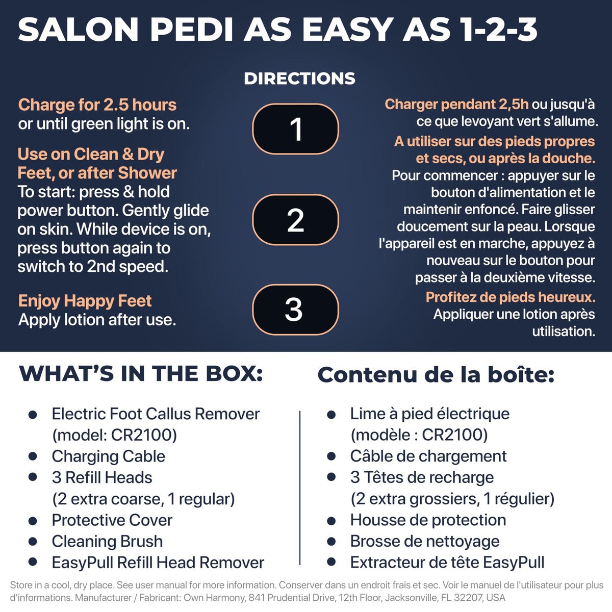 Own Harmony heel callus removal with smooth rollers for tender areas.