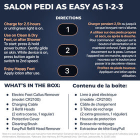 Own Harmony heel callus removal with smooth rollers for tender areas.