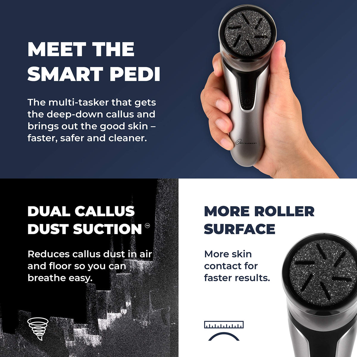 Own Harmony roller heads for tough calluses offering coarse and extra-coarse options.