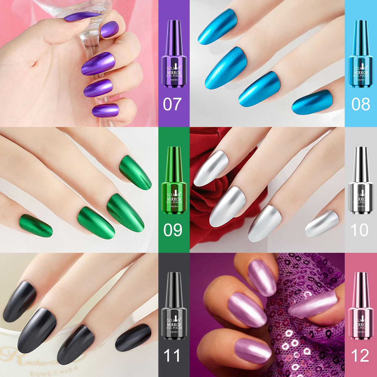 Ownest 12 Colors set close-up demonstrates smooth application for flawless glossy nails.