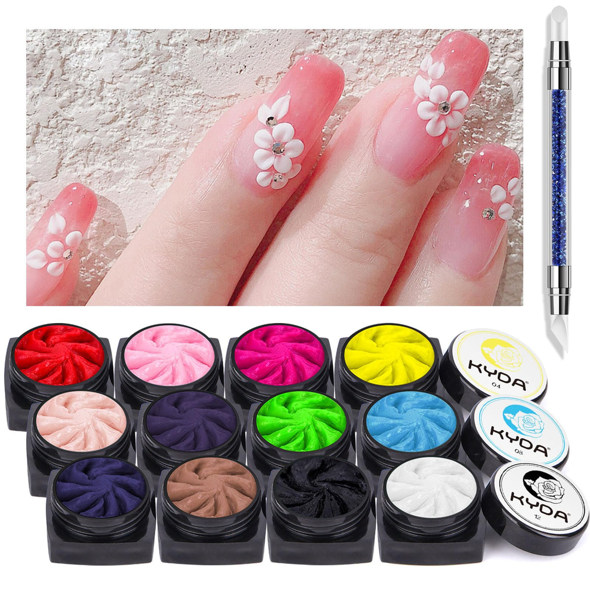 Ownest 12 color sculpture gel palette for vivid DIY nail art results