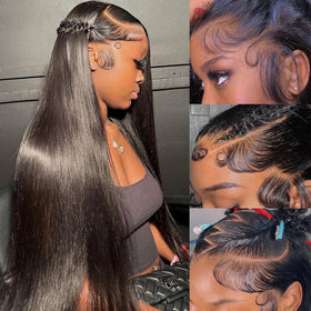 OWNROSE 26 inch lace front wig with pre-plucked hairline for natural parting