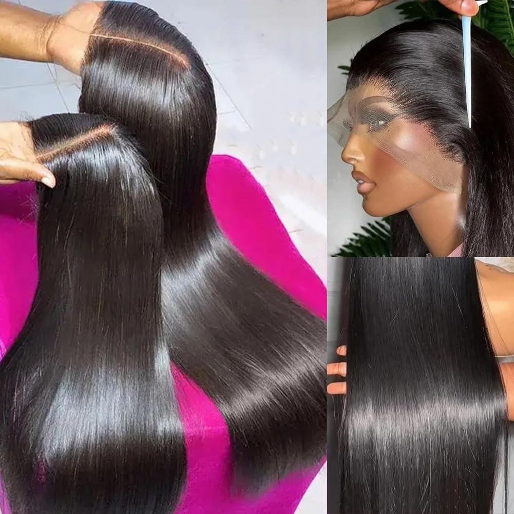 OWNROSE 26 inch virgin human hair lace front wig with natural texture