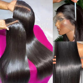 OWNROSE 26 inch virgin human hair lace front wig with natural texture