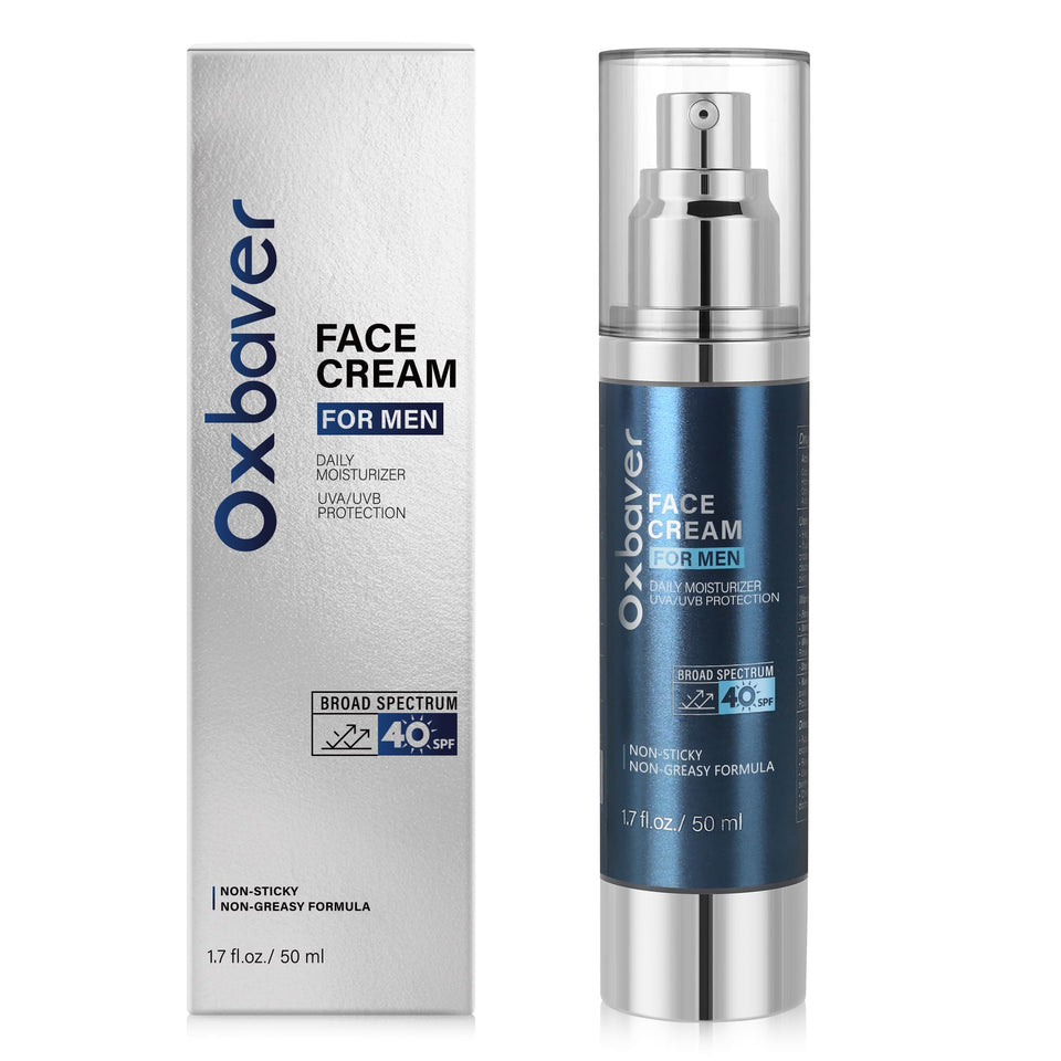 Oxbraver 6-in-1 face cream with SPF 40 for easy application and daily protection.