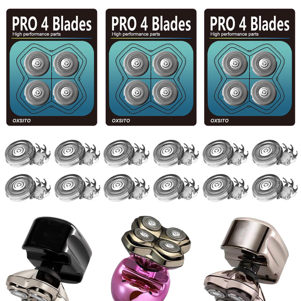 OXSITO Gold Pro 4-Head blades for smooth head and body grooming
