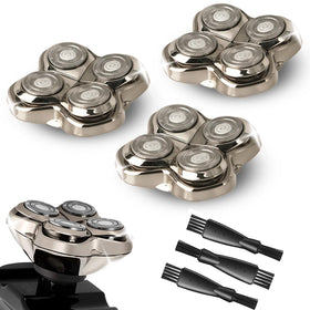 OXSITO Pro4 replacement head with four floating blades for quick, close shaves.