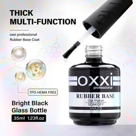 OXXI nail being coated with base gel for a smooth, even finish