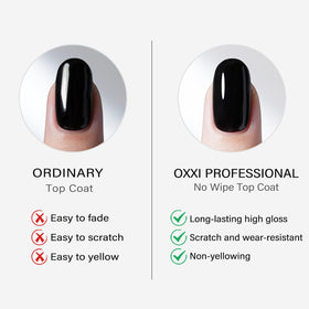 OXXI Professional color-lock top coat preserves color and finish.