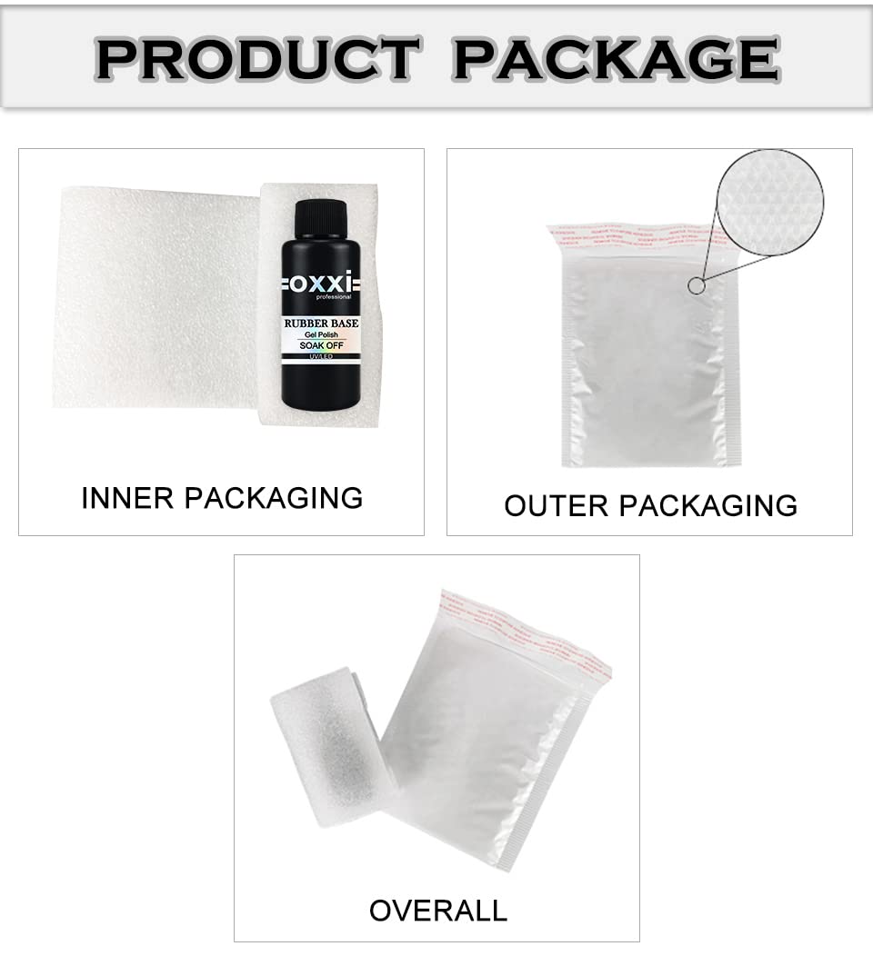 OXXI Professional rubber base nail apex builds strength for durability.