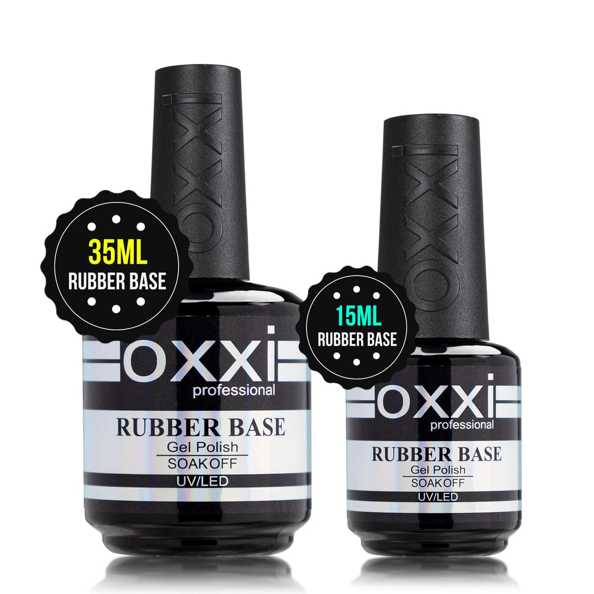 OXXI rubber base gel texture showing flexible, durable formula