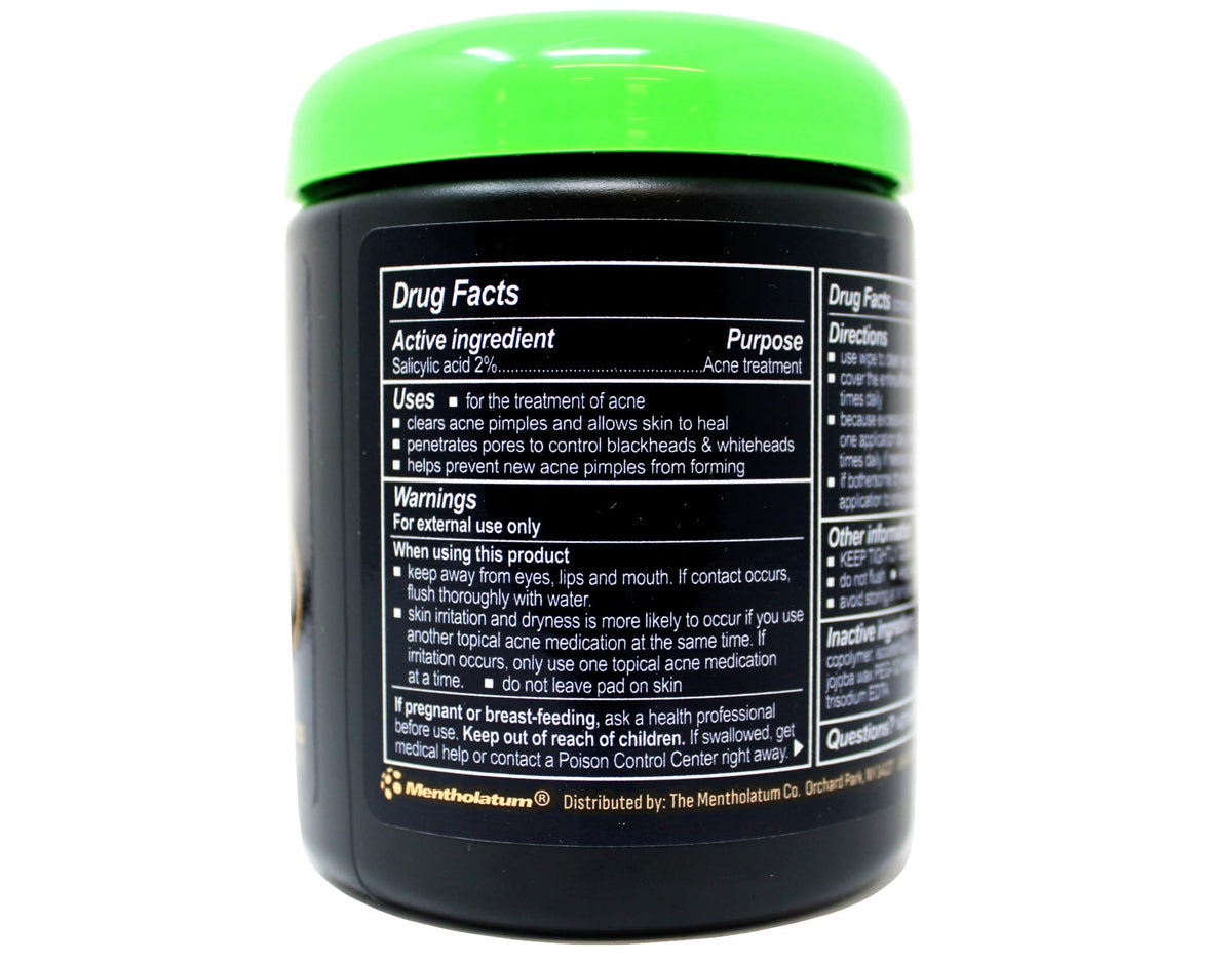 Oxy Acne Care pads close-up shows the 2-percent label and active ingredient.