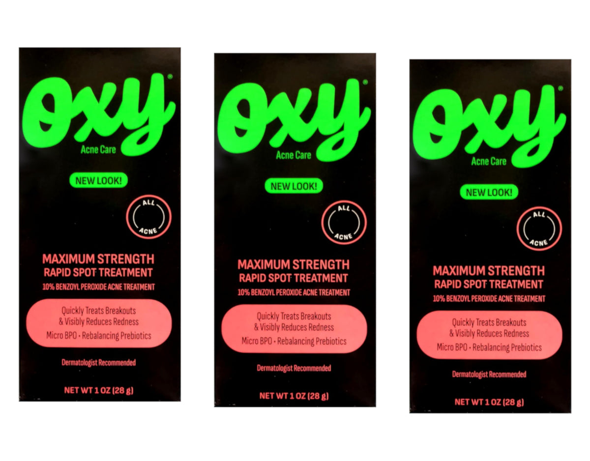 Oxy Maximum Strength Rapid Spot Treatment bottle front view for blemish care.