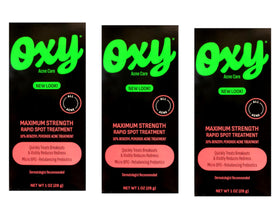 Oxy Maximum Strength Rapid Spot Treatment bottle front view for blemish care.