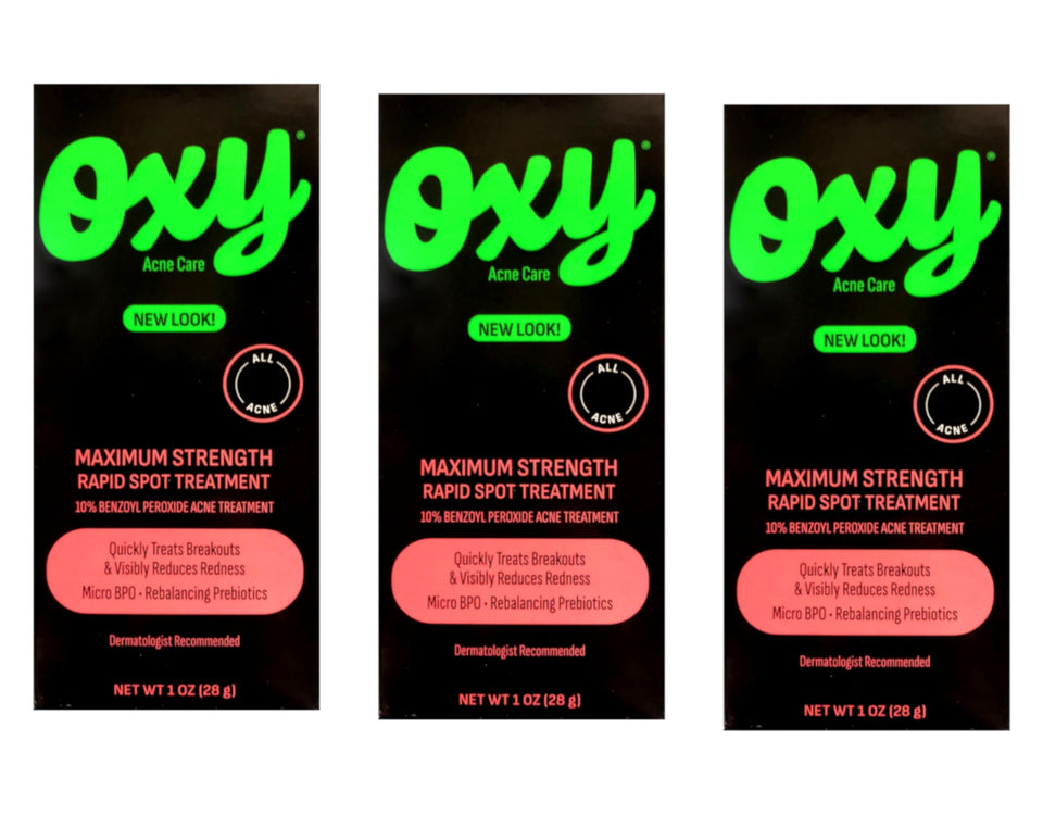Oxy Maximum Strength Rapid Spot Treatment bottle front view for blemish care.