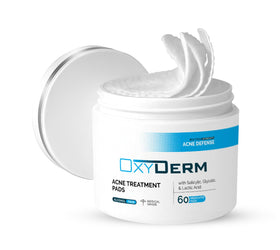 OxyDerm Acne Treatment Pads pack front view showing the 60-count bottle for everyday use