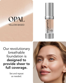 Oxygenetix Opal on skin for natural finish and even tone.