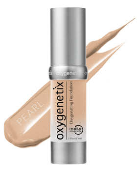 Oxygenetix Oxygenating Foundation Pearl bottle showing breathable, lightweight coverage
