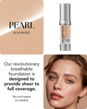 Oxygenetix Pearl skin application illustrating seamless blend for all skin types